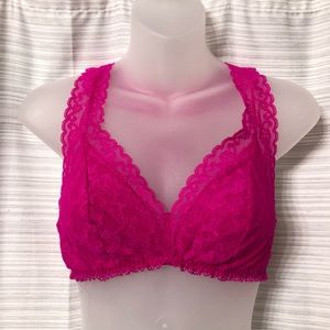 Victoria’s Secret Hot Pink Lace Bralette Sz Large